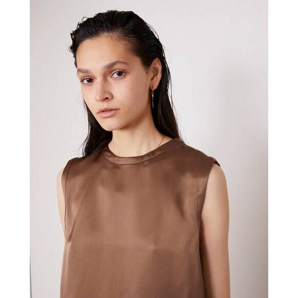 Officine Générale Grace Italian Fluid Top in Ginger Bread XS - Picture 3 of 4